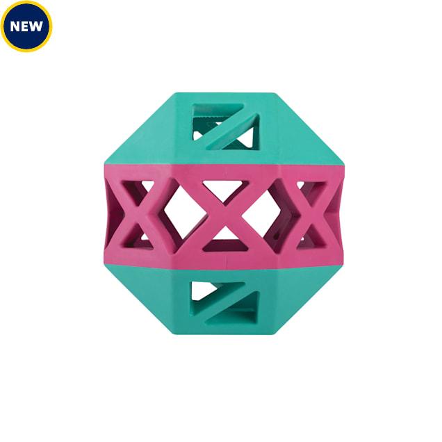 PetShop by Fringe Studio Turquoise/Hot Pink This Is How I Roll Rubber Dog Toy - Carousel image #1