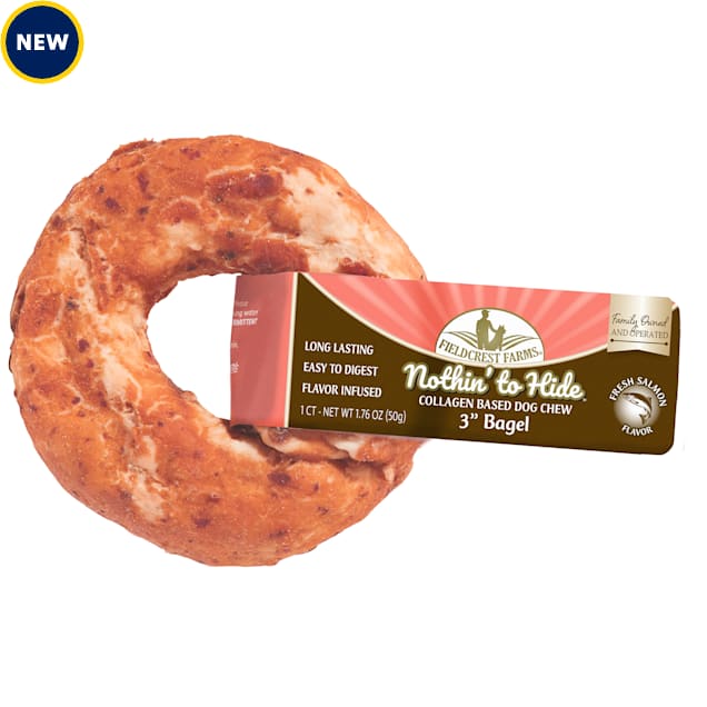 Fieldcrest Farms Nothin' to Hide Small Bagel 3" Salmon for Dogs, 1.76 oz. - Carousel image #1