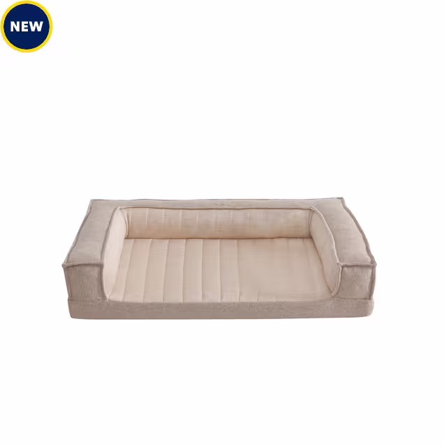 Arlee Pet Products ThermaTec Cooling Mod Sofa Memory Foam Pet Bed, 30" L X 20" W, Tan - Carousel image #1