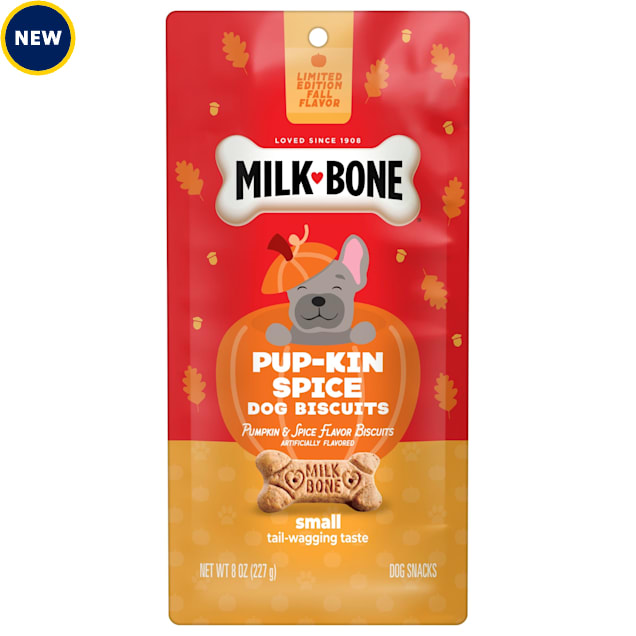 Milk-Bone Pup-kin Spice Small Artificial Pumpkin & Spice Flavor Dog Biscuits, 8 oz. - Carousel image #1