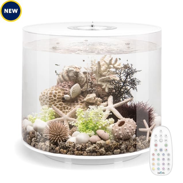 biOrb White TUBE 35 Aquarium with MCR Light, 9.2 Gallons - Carousel image #1