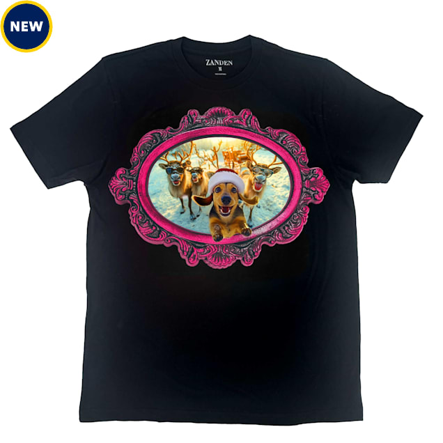 Zanden Dog Selfie Holiday Adult T-Shirt, X-Small - Carousel image #1