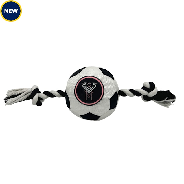 Pets First MLS Inter Miami Soccer Ball Rope Toy for Dogs, Medium - Carousel image #1
