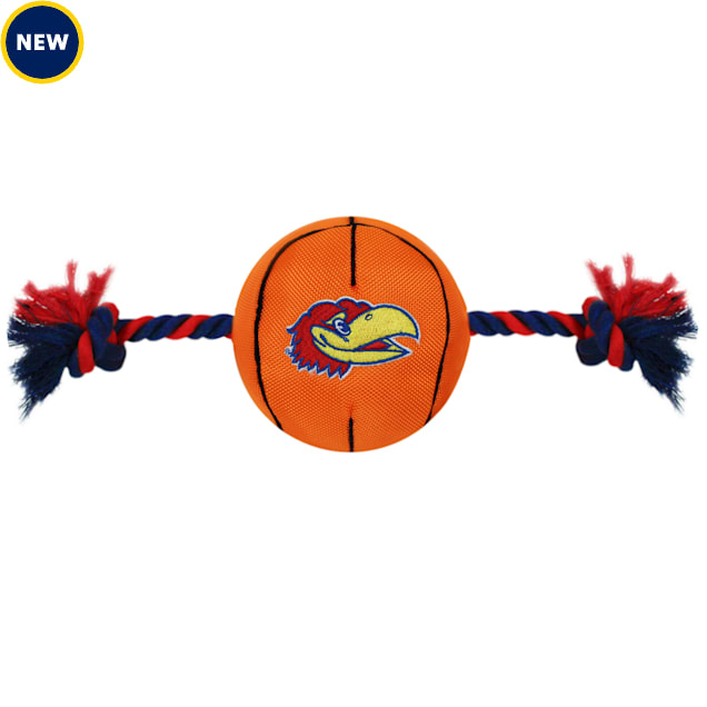 Pets First Kansas Jayhawks NCAA Basketball Rope Dog Toy, Medium - Carousel image #1