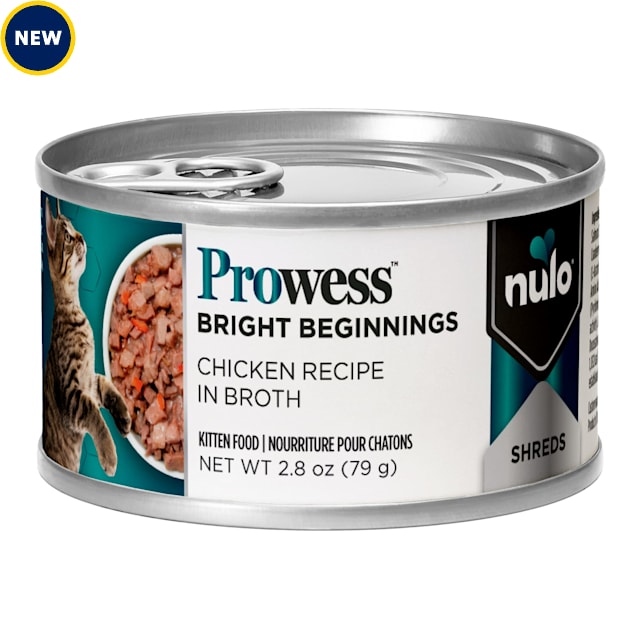 Nulo Prowess Bright Beginnings for Kittens Chicken Shreds in Broth Cat Food, 2.8 oz., Case of 12 - Carousel image #1