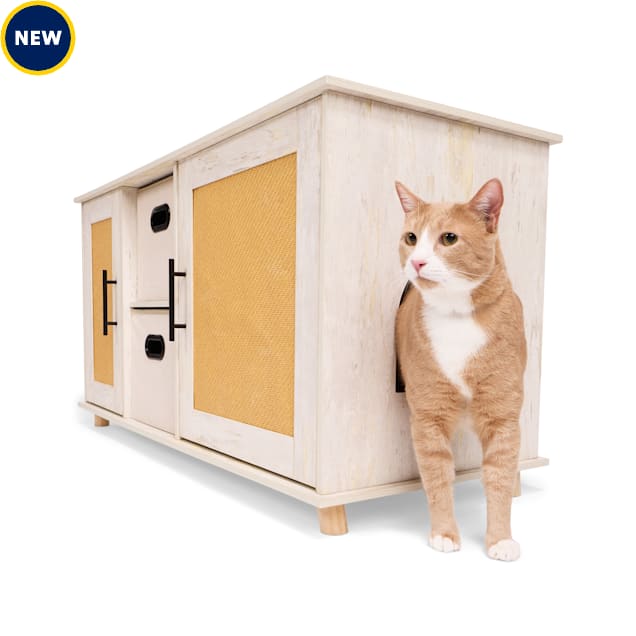 Petco Hidden Litter Box and 2 Cat Condo Cabinet, 44.5" L X 18.9" W X 23.6" H - Carousel image #1