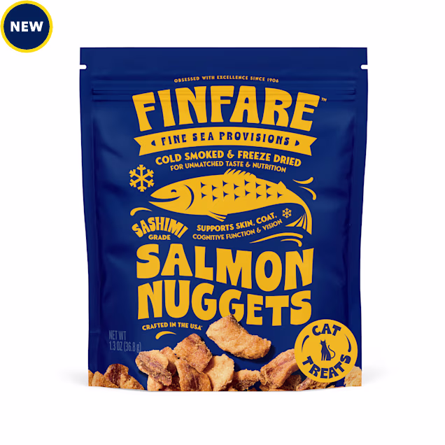 Finfare Freeze Dried Smoked Salmon Nugget, Crafted in USA Cat Treats, 1.3 oz. - Carousel image #1