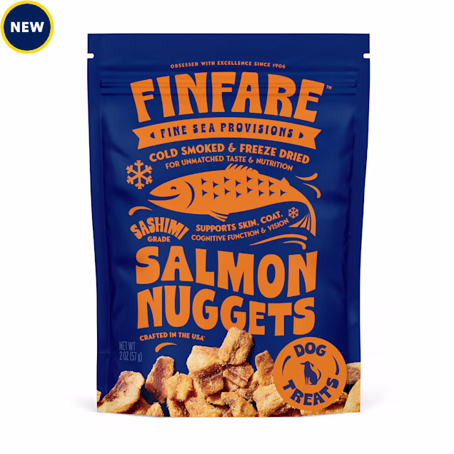 Finfare Freeze Dried Smoked Salmon Nugget, Crafted in USA Dog Treats, 2 oz. - Carousel image #1