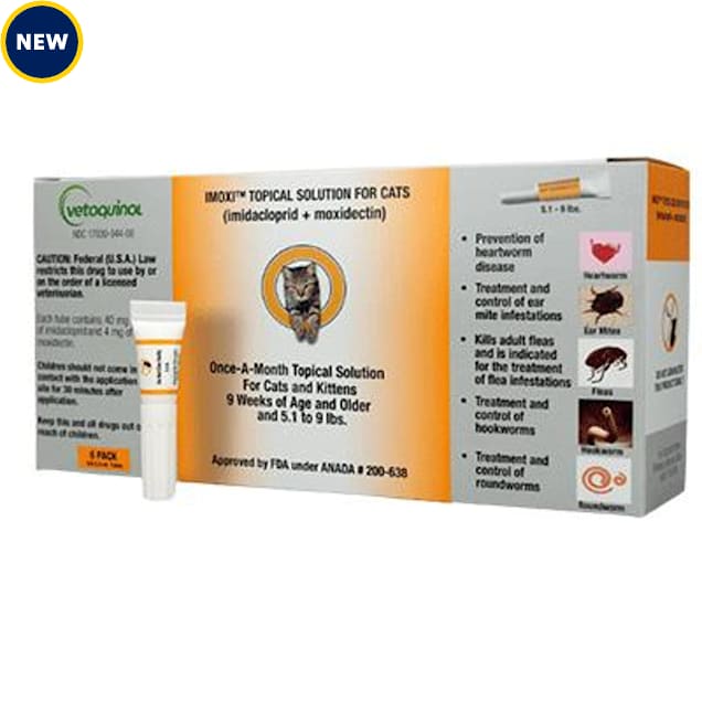 Imoxi TOPICAL SOLN for Cats (Generic) 5.1-9 lbs, 6 Count - Carousel image #1