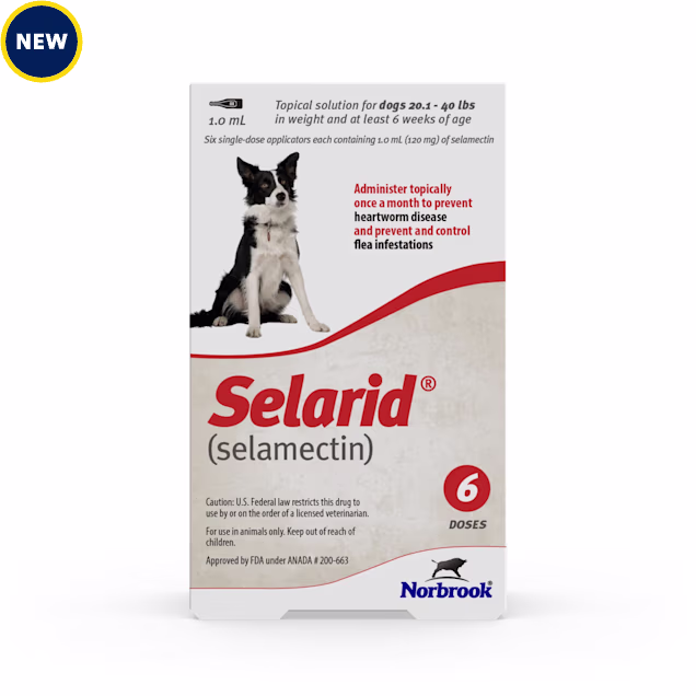 Selarid Canine Topical Solution (Generic) 20.1-40 lbs, 6 Count - Carousel image #1