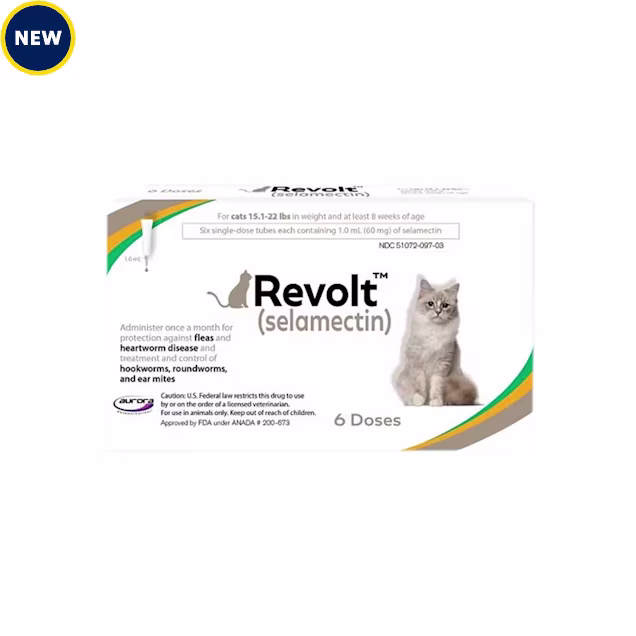 Revolt Feline Topical Solution for Cats 15.1-22 lbs, 6 Count - Carousel image #1