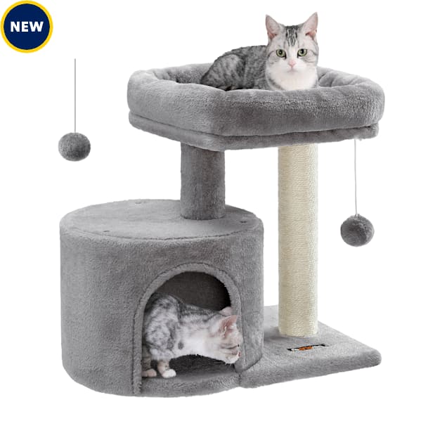 SONGMICS HOME Cat Tree Tower with Sisal Scratching Post, Padded Perch for Kittens & Small Spaces, Light Grey - Carousel image #1