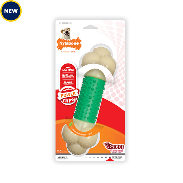 Nylabone Double Action Souper Bacon Flavored Dog Chew, Large - Carousel image #1