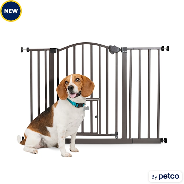 EveryYay In The Zone Arched Metal Walk Through Pet Gate 29 43.5 W X 30 H