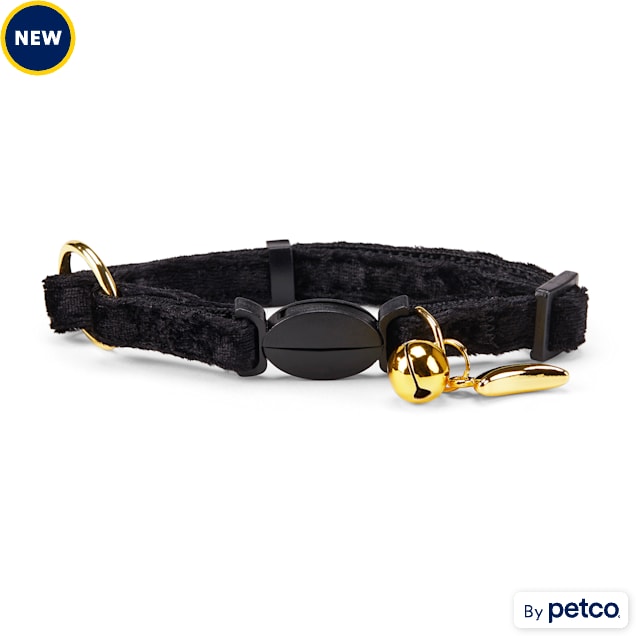YOULY The Heir Velvet Breakaway Kitten & Cat Collar, Black, Small/Medium - Carousel image #1