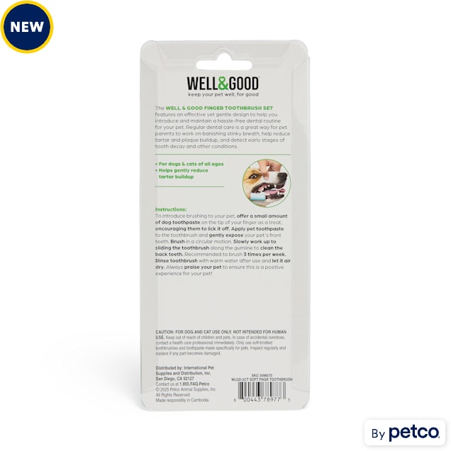 Well & Good Finger Dog Toothbrushes Petco