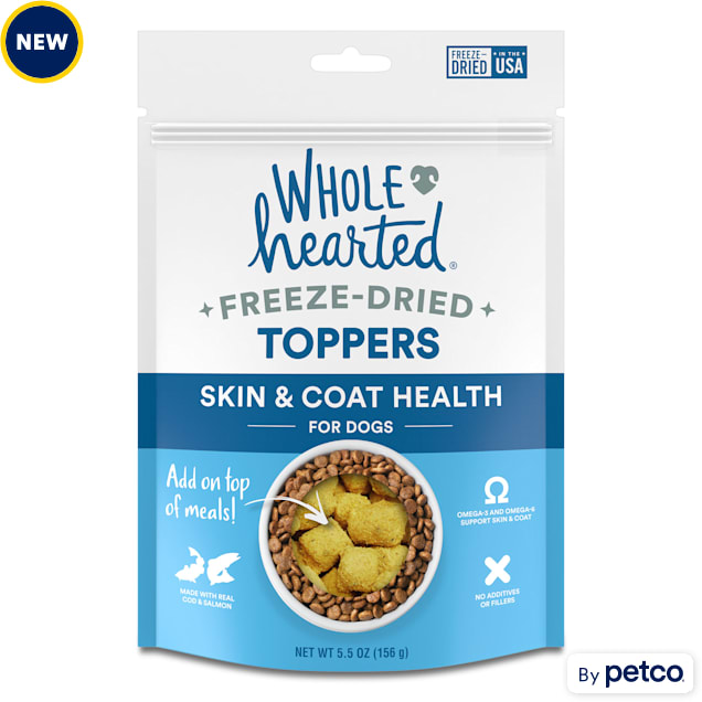 WholeHearted FreezeDried Skin & Coat Health Dog Food Toppers, 5.5 oz