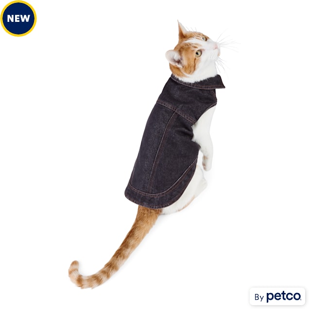 Reddy Black Denim Jacket for Cats Small Medium