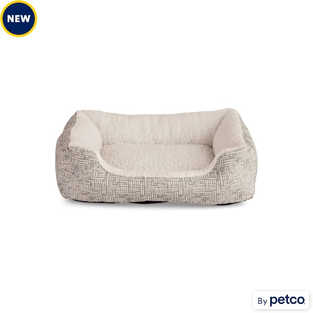 EveryYay Essentials Gray Geometric Pattern Rectangular Cat Bed 18