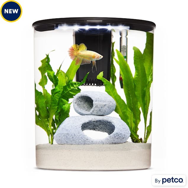 Imagitarium Plastic Half Moon Betta Aquarium 2.5 Gallon Petco