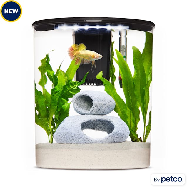 Imagitarium Plastic Half-Moon Betta Aquarium, 2.5 Gallon