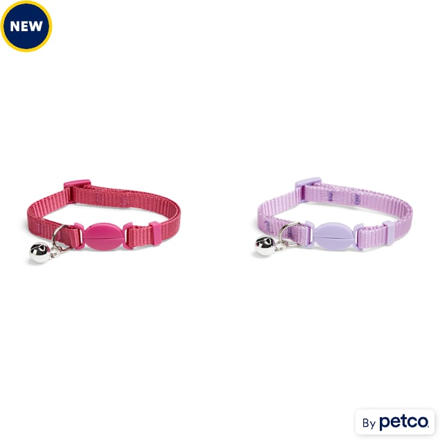 YOULY 2 Pack Breakaway Kitten & Cat Collars, Pink, Small/Medium - Carousel image #1