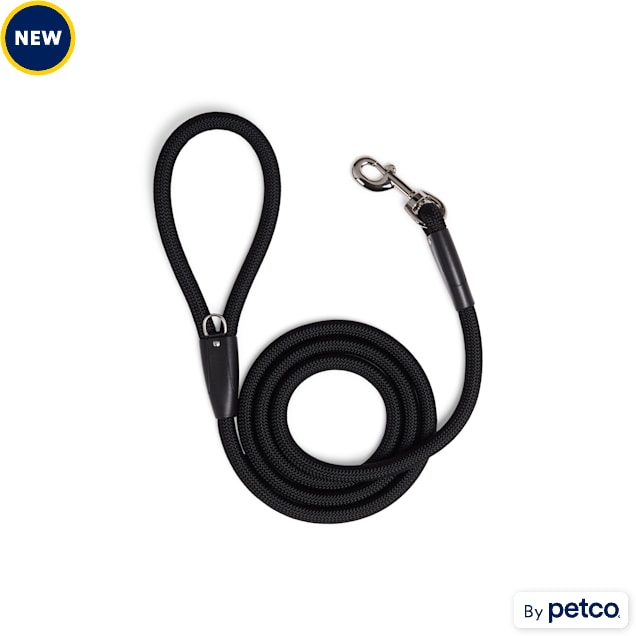 YOULY Rope Dog Leash, Black, 6-ft long, 1/2-in wide - Carousel image #1