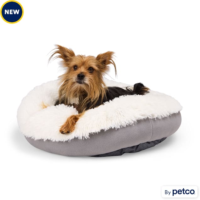 Faux fur donut dog bed clearance