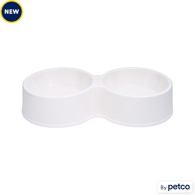 EveryYay Essentials Gray Plastic Dog & Cat Double Diner Bowls, 1.6 Cups - Carousel image #1