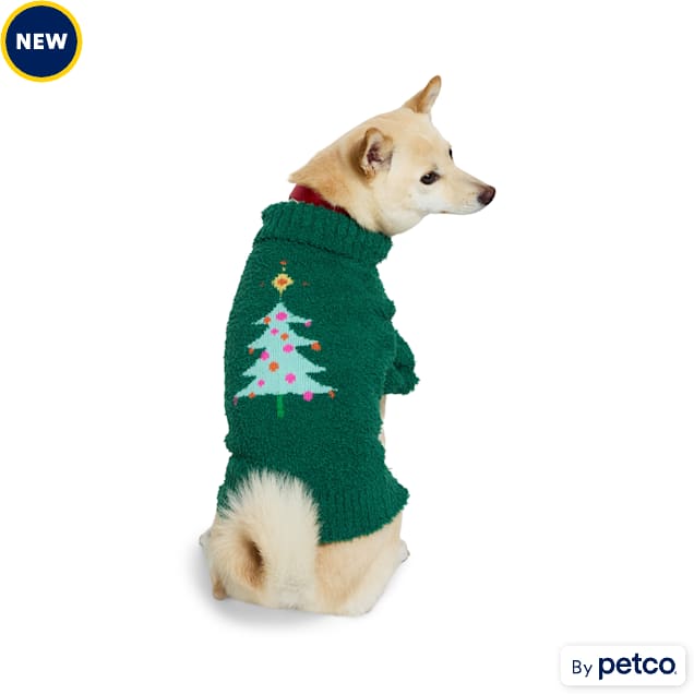 Merry Makings Green Tree Sweater for Pets X Small Green Petco