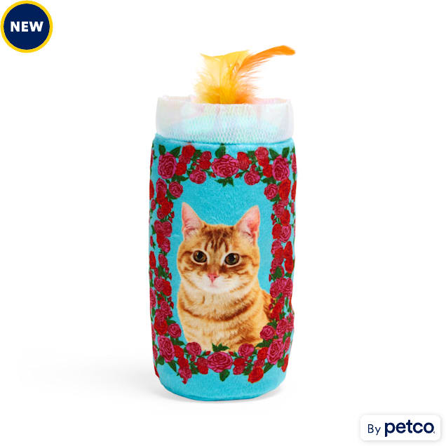 Bootique Plush Blue Candle Cat Kicker Toy, Small - Carousel image #1