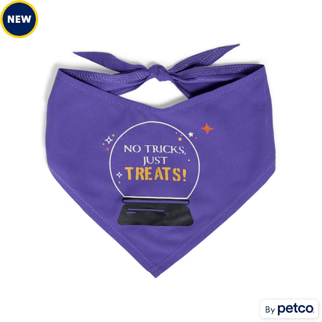 Bootique No Tricks Just Treats Halloween Dog Bandana, Small/Medium - Carousel image #1