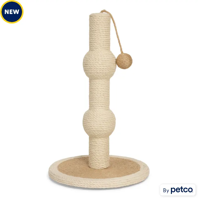 EveryYay Jute Cat Scratch Post with Jute Orb, 18.9" H - Carousel image #1