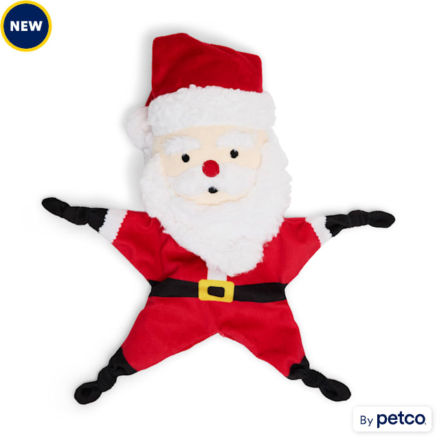 Merry Makings Santa Flat Plush Dog Toy, Medium - Carousel image #1