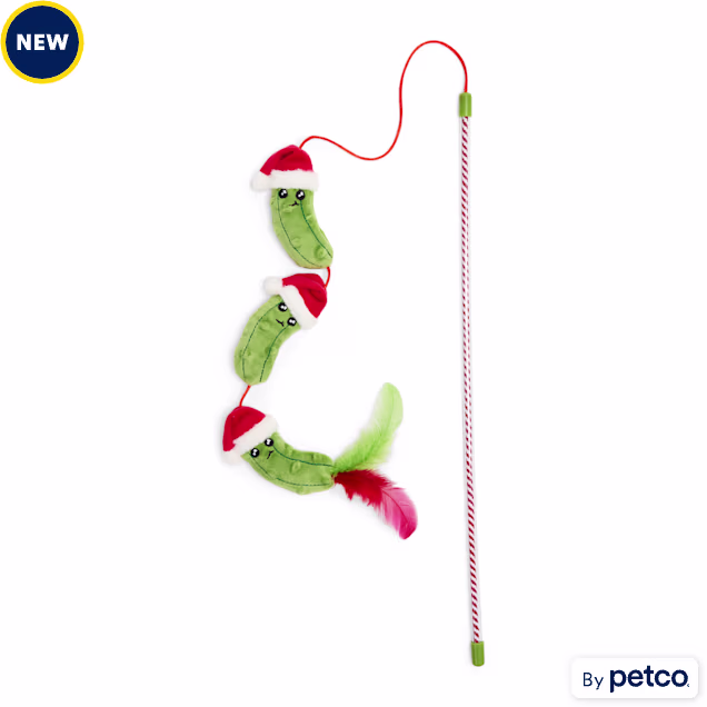 Merry Makings Pickle Cat Teaser Toy, Large - Carousel image #1