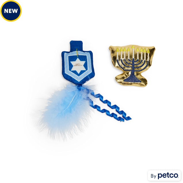 Merry Makings Menorah Dreidel Cat Toy Set, X-Small, Pack 2 - Carousel image #1