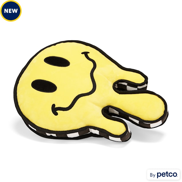 YOULY Pop Art Smiley Plush Dog Toy, Large - Carousel image #1