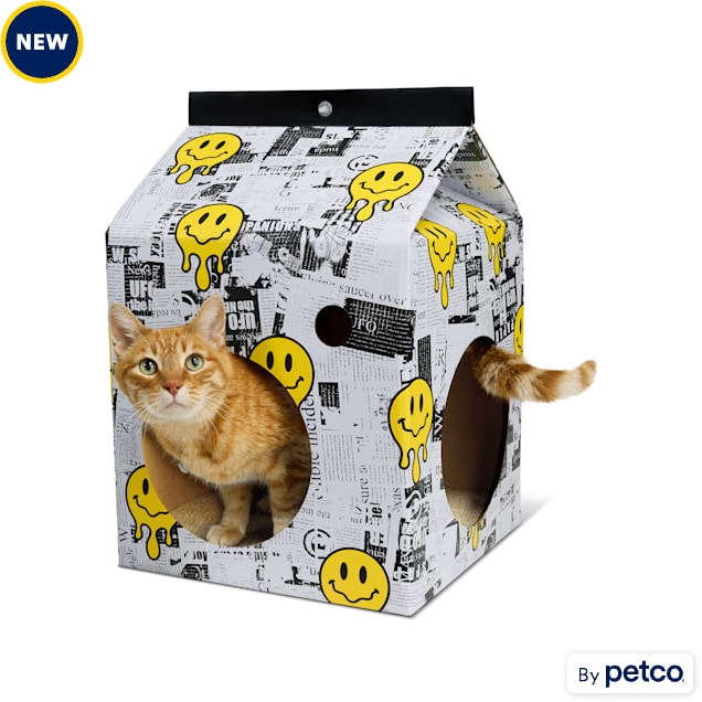 YOULY Pop Art Carton Scratch Condo Cat Toy, 13.31" L X 13.31" W X 19.88" H, X-Large - Carousel image #1