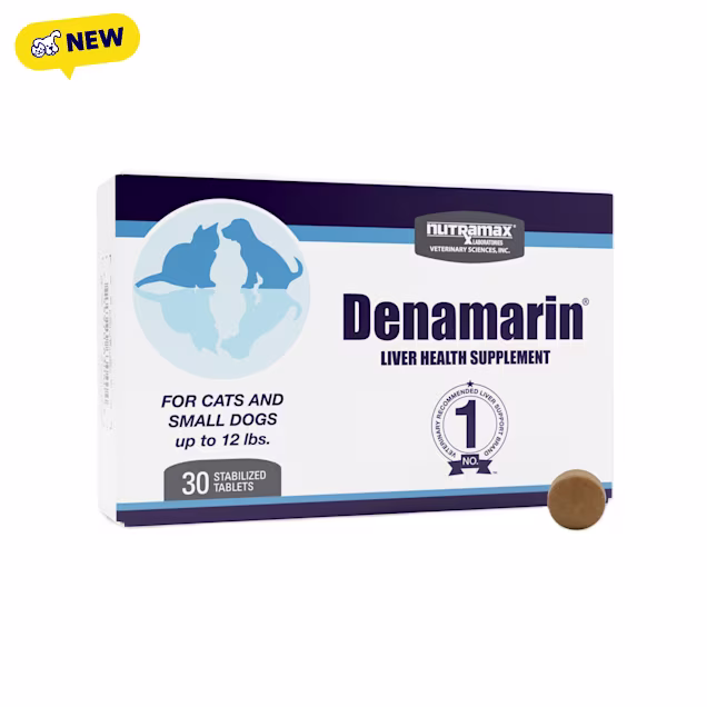 NUTRAMAX DENAMARIN Coated Tablets for Small Dogs and Cats, Count of 30 - Carousel image #1