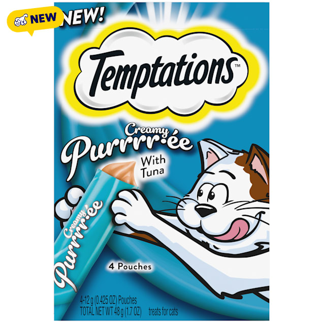 Temptations Creamy Puree Squeezable Lickable Wet Cat Treats with Tuna, 1.7 oz., Pack of 4 - Carousel image #1