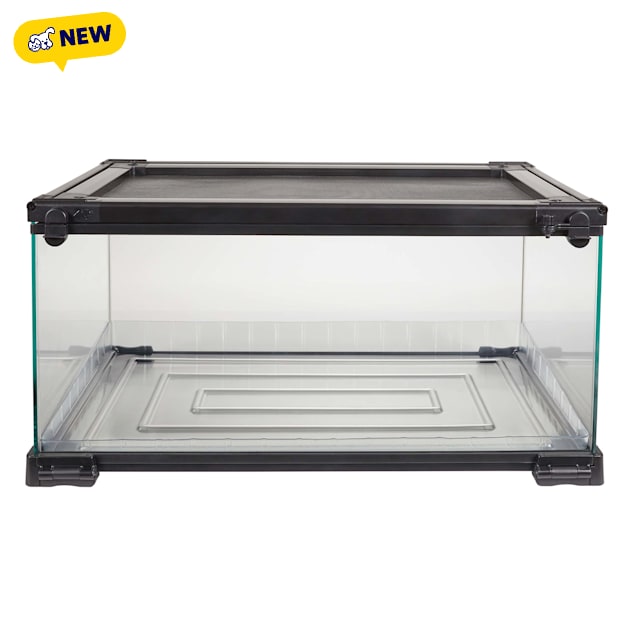 Zilla Black QuickBuild Terrarium with Easy Clean Bedding Tray, 20" L X 12" W X 10" H - Carousel image #1