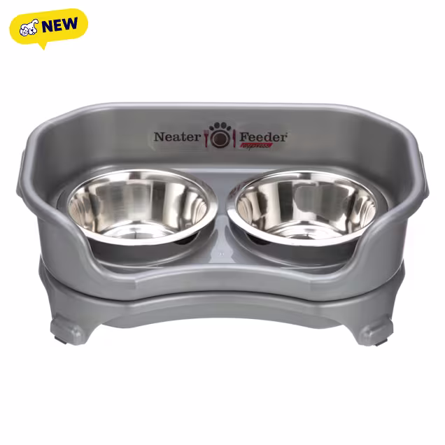 Neater Feeder Express Mess-Proof Dog Bowls, Gunmetal Grey, Small - Carousel image #1