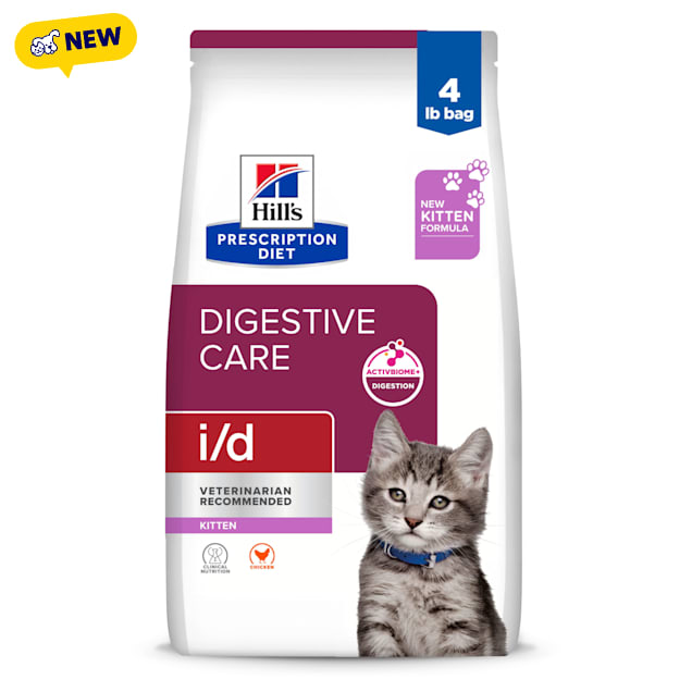 Hill's Prescription Diet i/d Digestive Care Kitten Chicken Flavor Dry Food, 4 lbs. - Carousel image #1