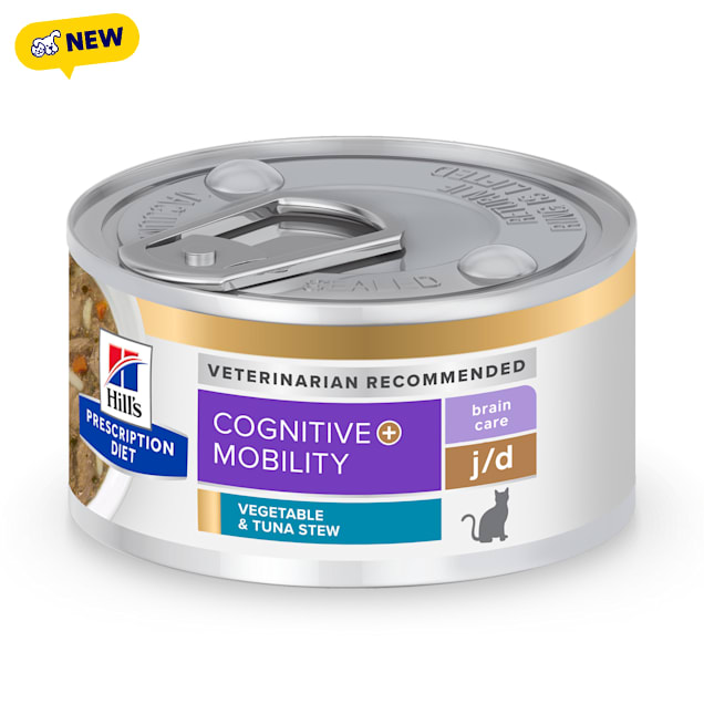 Hill's Prescription Diet Brain Care + j/d Joint Care Tuna & Vegetable Stew Wet Cat Food, 2.9 oz. - Carousel image #1