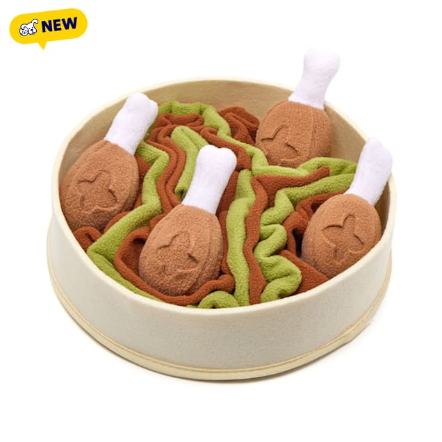 Injoya Chicken N' Gravy Interactive Snuffle Bowl with Detachable Toys for Dogs and Cats, Medium - Carousel image #1