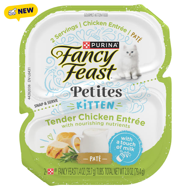 Purina Fancy Feast Petites Tender Chicken Entree Pate Gourmet Wet Kitten Food, 2.8 oz. - Carousel image #1