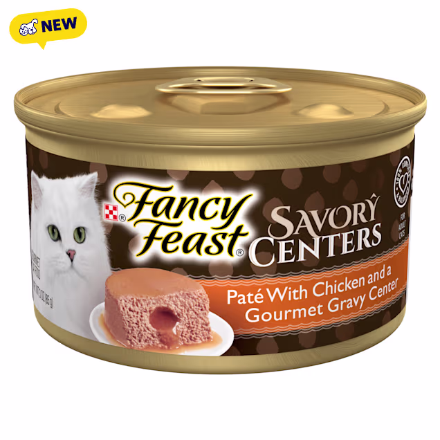 Purina Fancy Feast Savory Centers Adult Wet Cat Food Pate with Chicken and a Gravy Center, 3 oz., Case of 24 - Carousel image #1