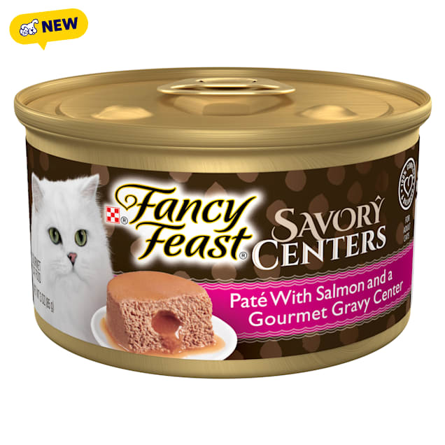 Purina Fancy Feast Savory Centers Salmon Pate Adult Wet Cat Food with a Gravy Center, 3 oz., Case of 24 - Carousel image #1