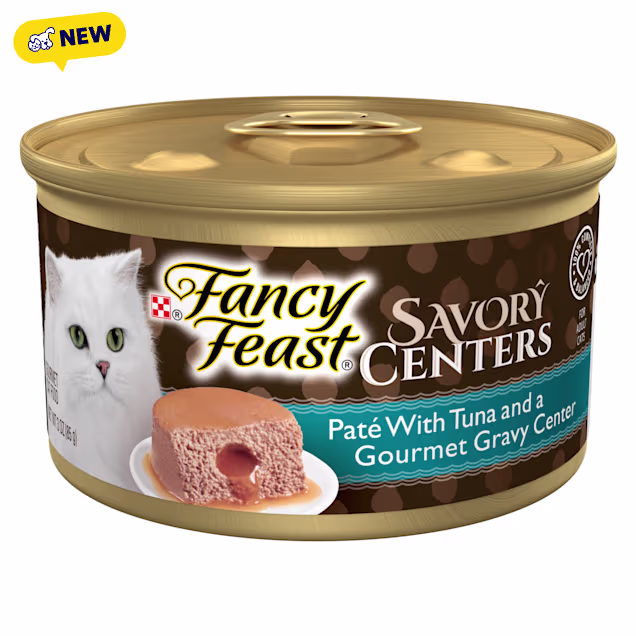 Purina Fancy Feast Savory Centers Pate Adult Wet Cat Food with Tuna and a Gravy Center, 3 oz., Case of 24 - Carousel image #1