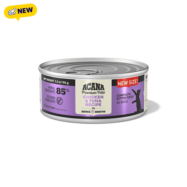 ACANA Chicken + Tuna Recipe in Bone Broth Wet Food for Kittens, 5.5 oz. - Carousel image #1